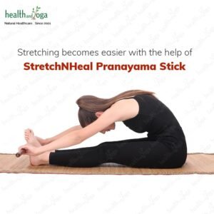 HealthAndYoga StretchNHeal Collapsible Multi-Use Wooden Yoga Stick - Regular an...