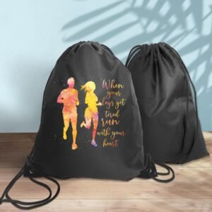Haizct When Your Legs Get Tired Run Running Drawstring Backpacks, Unisex Running...