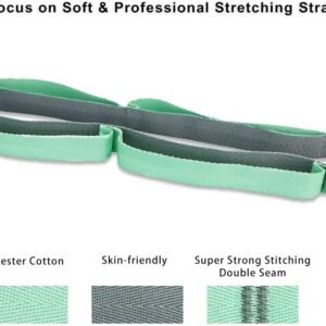 Premium Durable Cotton Stretch Strap with 10or12 Loops, Non-Elastic Yoga Strap f...