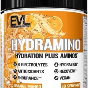 Evlution Nutrition HYDRAMINO Complete Hydration Multiplier, All 6 Electrolytes, ...
