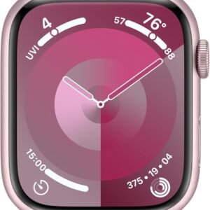 Apple Watch Series 9 [GPS 45mm] Smartwatch with Pink Aluminum Case with Pink Spo...