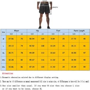 Men’s 2 in 1 Running Shorts with Pockets Quick Dry Breathable Active Gym Workout...