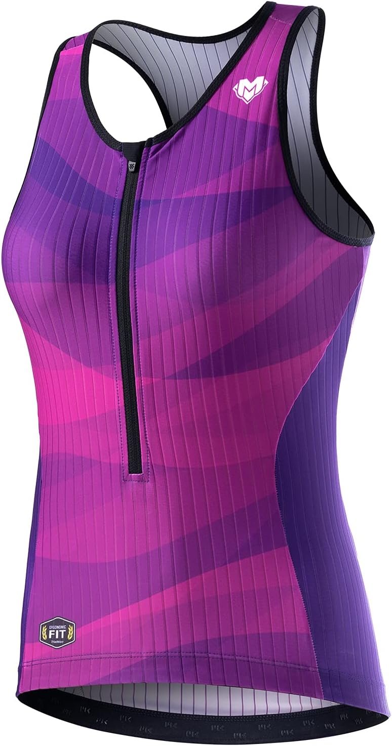 MY KILOMETRE Womens Triathlon Top Tri Singlet Racerback Performance Triathlon To...