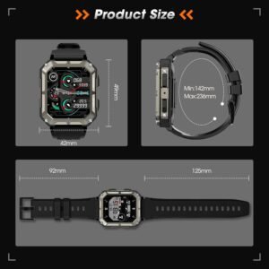 Rgthuhu Military Smart Watches for Men (Answer/Make Call), 100M Waterproof Rugge...