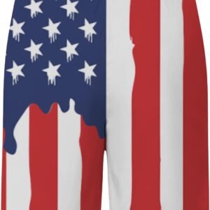 aihihe USA Flag Print Board Shorts for Men 4th of July Summer Beach Shorts Draws...