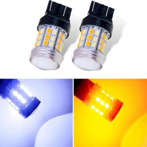 2 PCS 7443 Car LED Reversing Light, 2835-45SMD High-brightness Dual-color Width ...