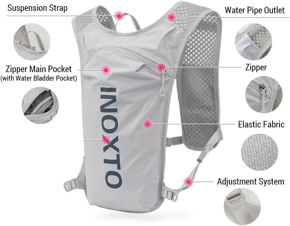 5L Running Hydration Vest Backpack Breathable Jogging Sports Backpack with 1.5L ...