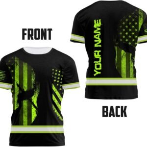 Matedecor High Visibility Shirt for Men Reflective Safety Shirts US Flag Custom ...