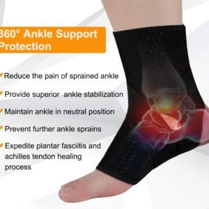 Vinaco 1 Pair Adjustable Compression Ankle Brace for Sprained Ankle, Strong Supp...