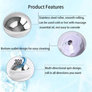 Cold Massage Roller Ball - Cryosphere Metal, Stays Cold for 6 Hours, Polar Heali...