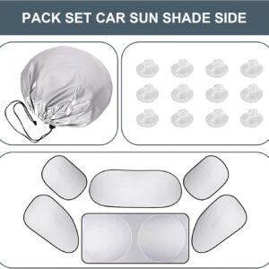 6 PCS Car Window Sunshade Kit, Front Rear Windshield/Side Window Insulation Cool...