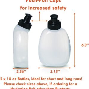 2x 10 oz BPA Free Water Bottles for the Running Hydration Belt w/Touch Screen Co...