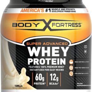 Body Fortress Super Advanced Whey Protein Powder, Vanilla Flavored, Gluten Free,...