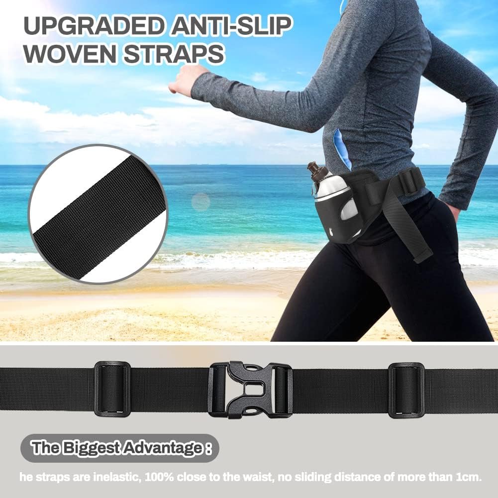 Hydration Running Belt with Water Bottles(2 x 300ML), Luckit Upgraded Nylon Webb...
