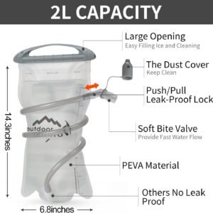 Hydration Pack Backpack, Lightweight Water Backpack with 2L Leakproof Hydration ...