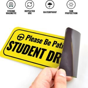 2PCS Student Driver Magnet for Car - Please Be Patient Reflective Signs Decal, R...