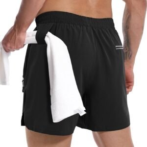 CANGHPGIN Mens 2 in 1 Workout Shorts Quick Dry Gym Running Shorts Men Sports Exe...