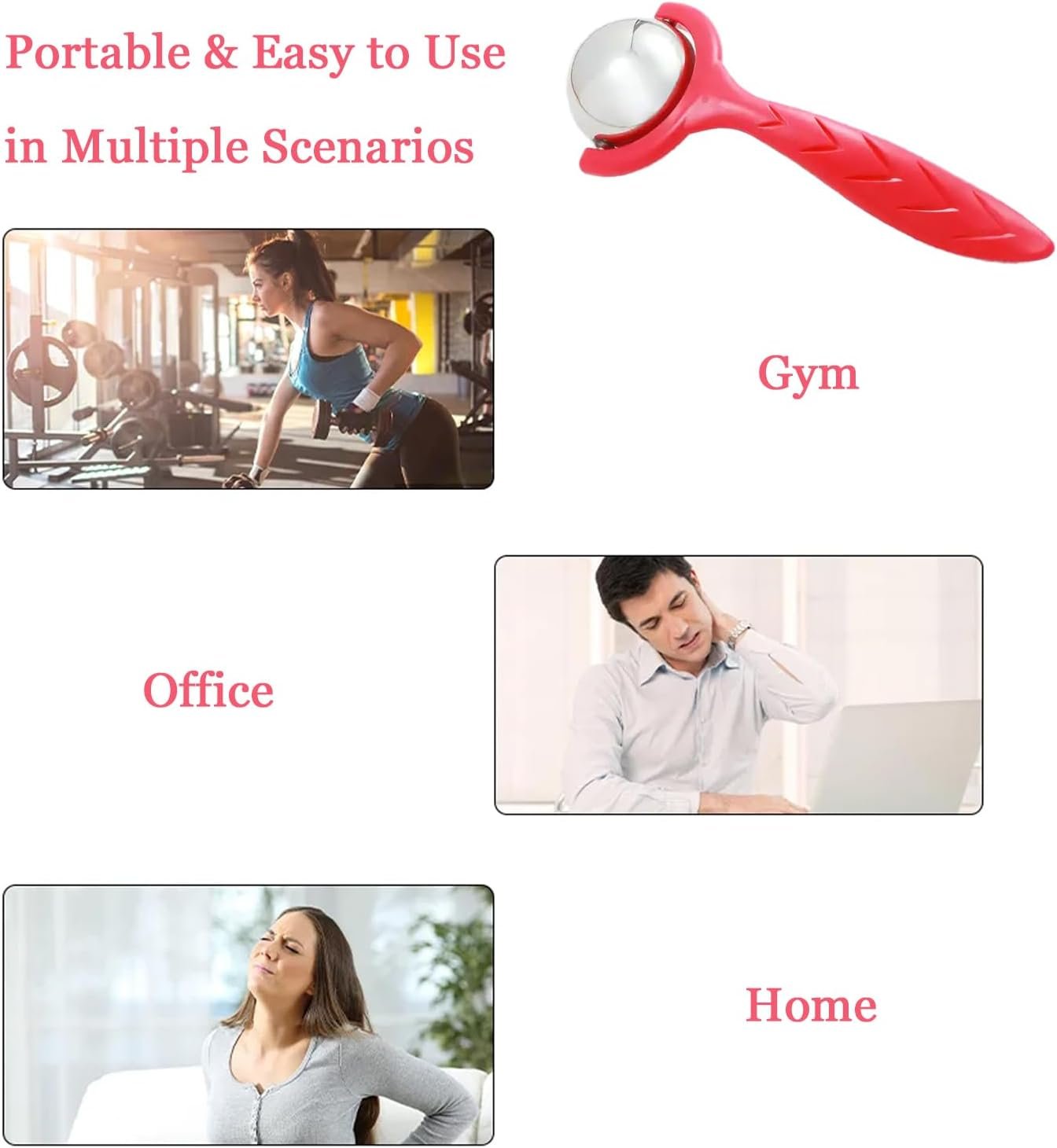 Cryo Roller Ball Cold Massage with Handle, 2.3 Inches Cryosphere Cold Massager I...