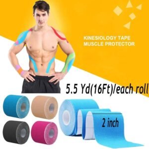 OBTANIM 4 Rolls Waterproof Breathable Kinesiology Tape, Athletic Elastic Kneepad...