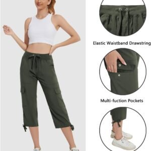 YuKaiChen Women's Capris Hiking Summer Pants Outdoor Athletic Casual with Pocket...