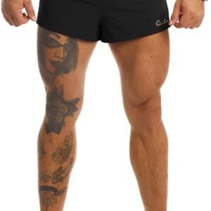 Ouber Men's Running Shorts with Liner 2'' Workout Shorts Bodybuilding Side Split...