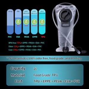 Hydration Backpack Pack with 2 L Water Bladder Lightweight Bag for Running Hikin...