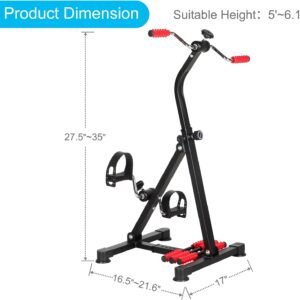 REAQER Pedal Exerciser Bike Hand Arm Leg and Knee Stroke Recovery Equipment for ...