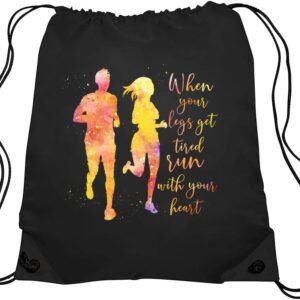 Haizct When Your Legs Get Tired Run Running Drawstring Backpacks, Unisex Running...