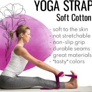 TECEUM [New 2024] Yoga & Mat Strap – 2 in 1 – Cotton – 6 ft 8 ft 10 ft (15+ Colo...