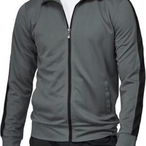 H2H Mens Active Slim Fit Track Lightweight Jacket Zip-up Long Sleeve
