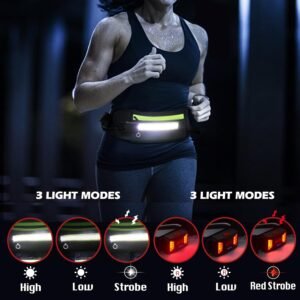 Running Light, 1000Lumens Running Belt Running Gear with 230°Rechargeable Night ...