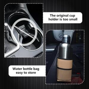 1 Pack Car Water Cup Storage Bag, Multi-Functional Car Seat Side Organizer, Univ...