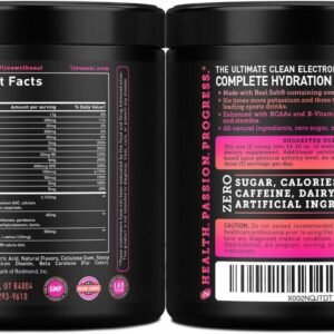 Enhanced Electrolyte Powder (Raspberry Guava 90ct) Sugar Free + BCAA, B-Vitamins...