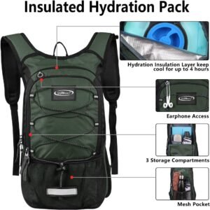 Insulated Hydration Pack Backpack with 3L BPA Free Leak-Proof Water Bladder, Kee...