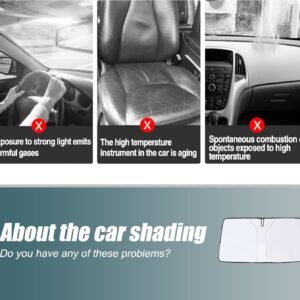 Miytsya 1 PC Car Front Windshield Sunshade, 55.11" x 27.55" Double-Layer Thicken...