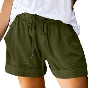 2024 Shorts for Women Casual Comfy Drawsting Elastic Waist Shorts Summer Beach S...