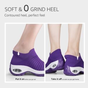 STQ Slip On Breathe Mesh Walking Shoes Women Fashion Sneakers Comfort Wedge Plat...