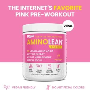 RSP NUTRITION AminoLean Pre Workout Powder, Amino Energy & Weight Management wit...