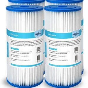 Membrane Solutions 20 Micron Pleated Water Filter Home 10"x4.5" Whole House Heav...