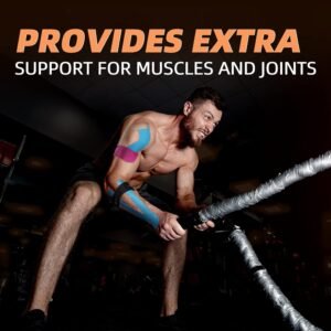 OK TAPE Regular Kinesiology Tape (4 Pack), Original Cotton Athletic Tape for Sup...