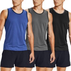 COOFANDY Men's Athletic Running Tank Tops 3 Pack Sleeveless Workout Gym Shirts M...