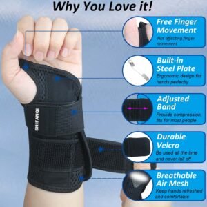 Compression Wrist Brace for Men and Women, Recovery Night Wrist Sleep Support Br...