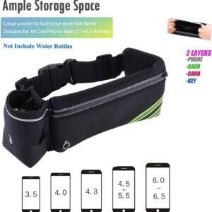 Waterproof Running Belt Water Bottle Waist Pack,Sport Pouch Fanny Pack for Men W...