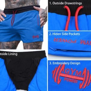 Muscle Alive Men's 4" Running Workout Shorts with Lining