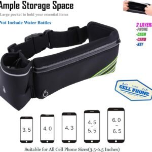 Running Belt with Water Bottle Holder for iPhone 15 14 13 12 11 Pro Max Xr Xs X ...