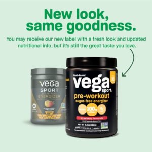 Vega Sport Sugar Free Pre-Workout Energizer, Strawberry Lemonade - Pre Workout P...