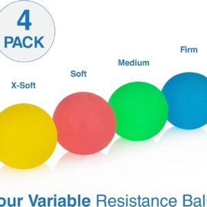 FlintRehab Premium Hand Exercise Balls - Workout Set of 4 for Carpal Tunnel Stre...