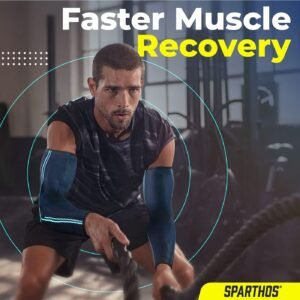 Sparthos Arm Compression Sleeves - Aid in Recovery and Support Active Lifestyle ...