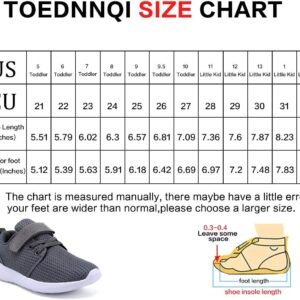 TOEDNNQI Boys Girls Sneakers Kids Lightweight Breathable Strap Athletic Running ...