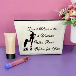 Sazuwu Running Gifts for Girls Makeup Bag Marathon Runner Gifts Running Themed G...